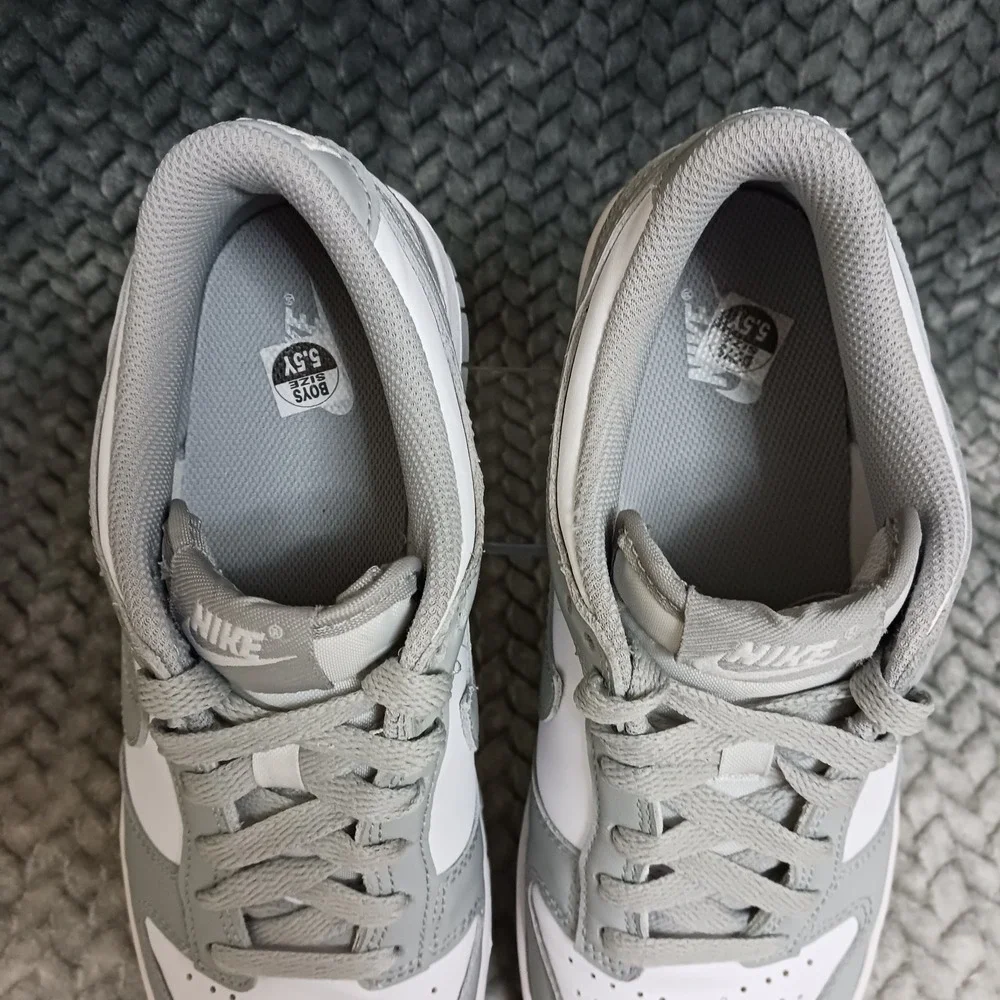 Nike Dunk Low GS White Light Smoke Grey Youth Sneakers Shoes Size 5.5Y